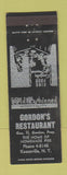Matchbook Cover - Gordon's Restaurant Keeseville NY