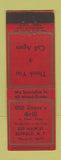 Matchbook Cover - Old Timer's Grill Buffalo NY WEAR