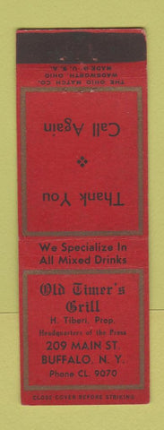Matchbook Cover - Old Timer's Grill Buffalo NY WEAR