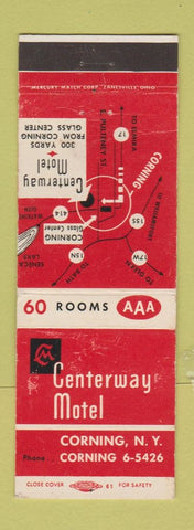 Matchbook Cover - Centerway Motel Corning NY