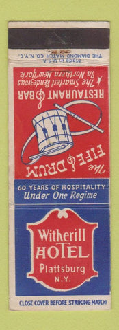 Matchbook Cover - Witherill Hotel Plattsburg NY