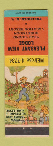 Matchbook Cover - Pleasant View Lodge Freehold NY hillbilly