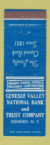 Matchbook Cover - Genesee Valley NATional Bank Geneseo NY