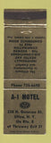 Matchbook Cover - A1 Motel Utica NY WEAR