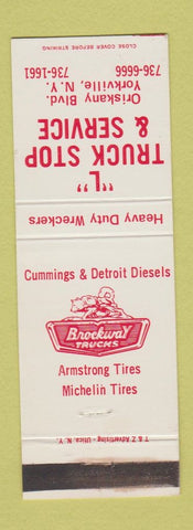Matchbook Cover - L Truck Stop Brockway Trucks Yorkville NY
