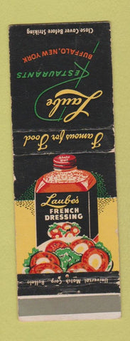 Matchbook Cover - Laube's French Dressing restaurant Buffalo NY WEAR