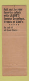 Matchbook Cover - Laube's French Dressing restaurant Buffalo NY WEAR