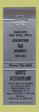 Matchbook Cover - Goetz Restaurant Yorkville NY