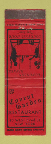 Matchbook Cover - Covent Garden Restaurant New York City WEAR