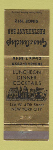 Matchbook Cover - Gus and Andy's Restaurant New York City