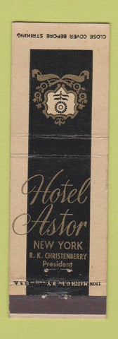Matchbook Cover - Hotel Astor New York City