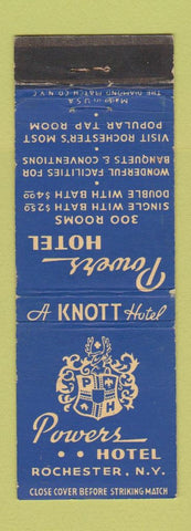 Matchbook Cover - Powers Hotel Rochester NY Knott
