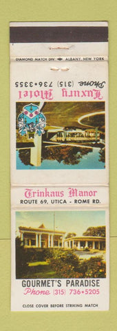 Matchbook Cover - Gourmet's Paradise Trinkaus Manor Utica NY WEAR