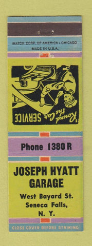 Matchbook Cover - Joseph Hyatt Garage Seneca Falls NY