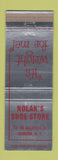 Matchbook Cover - Wright Men's Shoes Nolan's Auburn NY