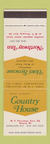 Matchbook Cover - Hotel Syracuse NY Country House Northway Inn NY