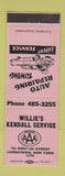 Matchbook Cover - Willie's Kendall Service Jamestown NY