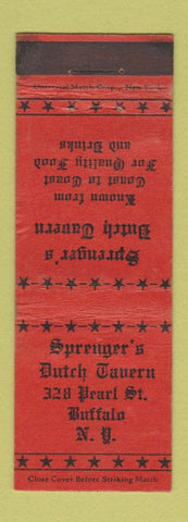 Matchbook Cover - Sprenger's Dutch Tavern Buffalo NY WORN