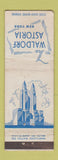 Matchbook Cover - Waldorf Astoria New York City hotel WEAR