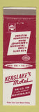 Matchbook Cover - Kerslake's Motel Ravena NY
