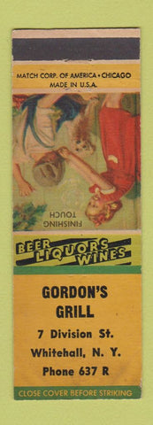 Matchbook Cover - Gordon's Grill Whitehall NY WEAR