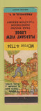 Matchbook Cover - Pleasant View Lodge Freehold NY hillbilly