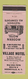 Matchbook Cover - Village Motel Keeseville NY WEAR