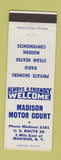 Matchbook Cover - Madison Motor Court Madison NY