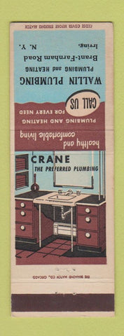 Matchbook Cover - Wallin Plumbing Crane Fixtures Irving NY
