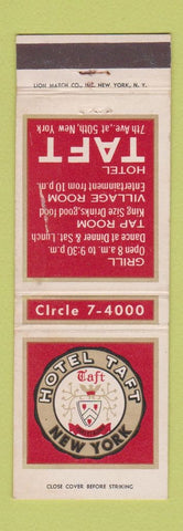 Matchbook Cover - Hotel Taft New York City
