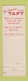 Matchbook Cover - Hotel Taft New York City