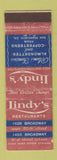 Matchbook Cover - Lindy's Restaurant New York City WEAR