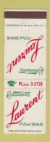 Matchbook Cover - Laurent Restaurant New York City WEAR