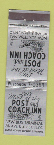 Matchbook Cover - Post and Coach Inn New York City