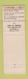 Matchbook Cover - John Pergola Levittown NY home loans WEAR