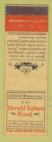 Matchbook Cover - Herald Square Hotel New York City