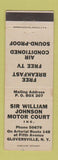 Matchbook Cover - Sir William Johnson Motor Court Gloversville NY