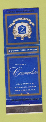 Matchbook Cover - Hotel Commodore New York City