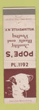 Matchbook Cover - Pope's Meats Williamsville NY WORN