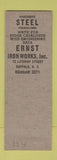 Matchbook Cover - Ernst Iron Works Buffalo NY