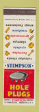 Matchbook Cover - Stimpson Hole Plugs Brooklyn NY