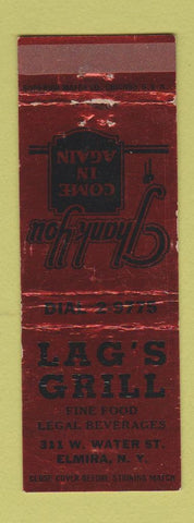 Matchbook Cover - Lag's Grill Elmira NY