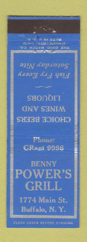 Matchbook Cover - Benny Power's Grill Buffalo NY