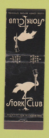 Matchbook Cover - Stork Club New York City