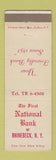 Matchbook Cover - National Bank of Rhinebeck NY