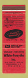 Matchbook Cover - Wilder Forsythe Inc Ogdensburg NY Insurance