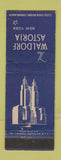 Matchbook Cover - Waldorf Astoria New York City hotel WEAR
