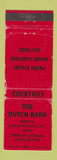 Matchbook Cover - The Dutch Barn Restaurant Mohegan Lake NY WORN