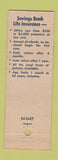 Matchbook Cover - Eastchester Savings Bank Mount Vernon NY