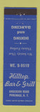 Matchbook Cover - Hilltop Bar and Grill Purchase NY